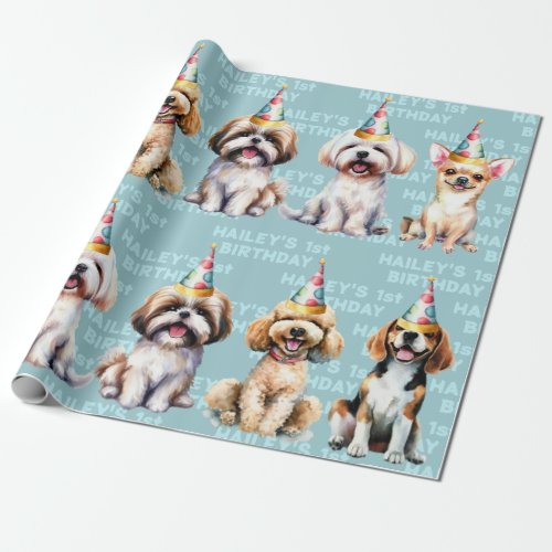 Dog Theme Birthday Party Wrapping Paper