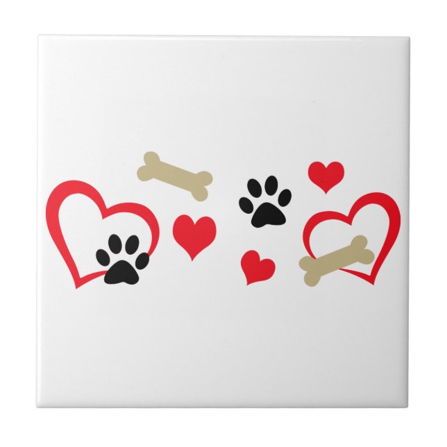Dog Theme Ceramic Tile (Front)
