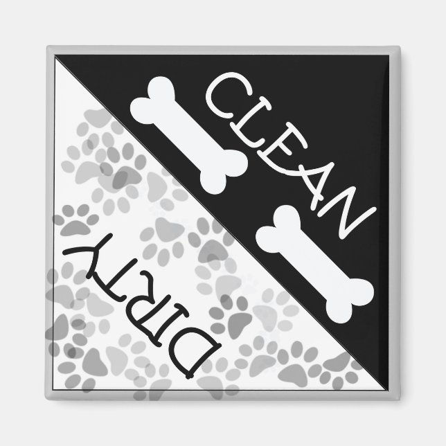 Dog Theme "Clean and Dirty" Reminder Magnet (Front)