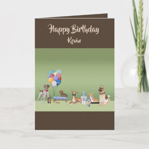 Dog Theme Custom Happy Birthday Personalized   Card