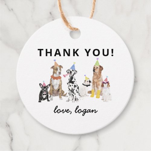 Dog Theme Lets Pawty Dog Birthday Party Favor Tags