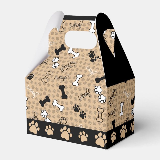 Dog Theme Paw Print Favor Boxes (Front Side)
