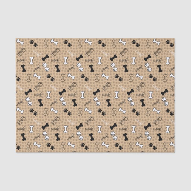 Dog Theme Paw Print Tissue Paper (Front)