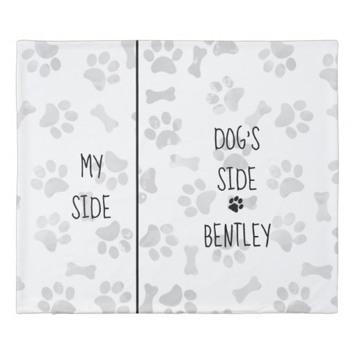 Dog Themed Bedroom Paw Prints My Side Dogs Side Duvet Cover Zazzle