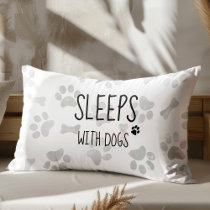 Dog Themed Bedroom Paw Prints Sleeps with Dogs Pillow Case