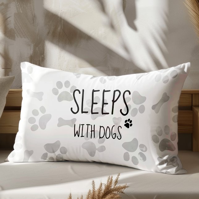 Dog Themed Bedroom Paw Prints Sleeps with Dogs Pillow Case (Creator Uploaded)