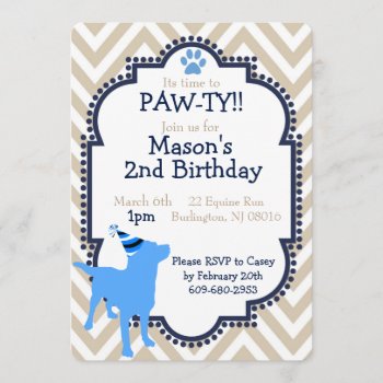 Dog Themed Birthday Party Invitation by CardinalCreations at Zazzle