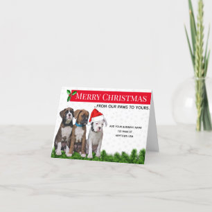 Dog Themed Christmas Cards, Pet Business Letterpress Thank You Card