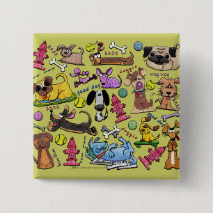 Dog Themed Collage Pinback Button