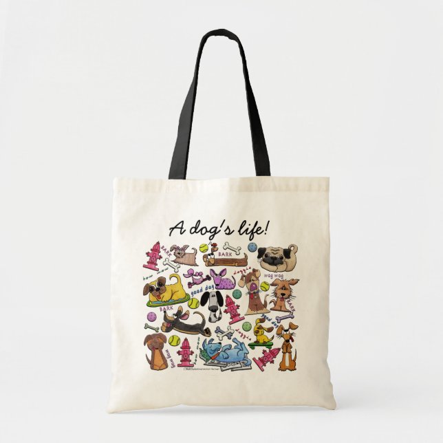 Dog Themed Collage Tote Bag (Front)