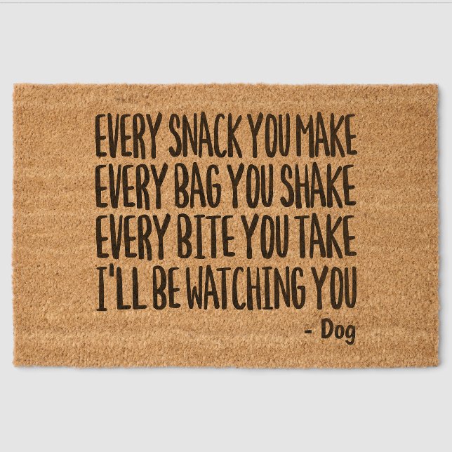 Dog Themed Funny Text Coir Mat (Front)