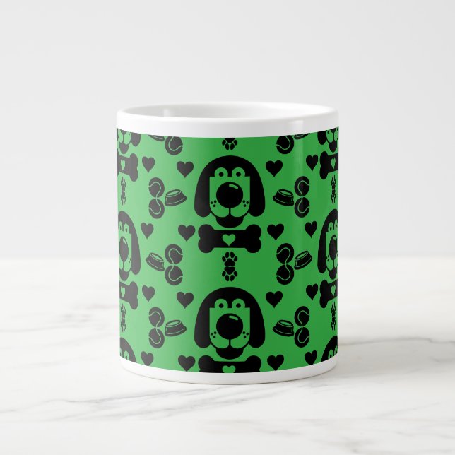 Dog Themed Patterned Giant Coffee Mug (Front)
