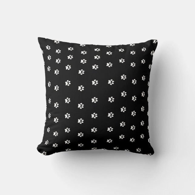 Dog themed paw printed throw pillow (Front)