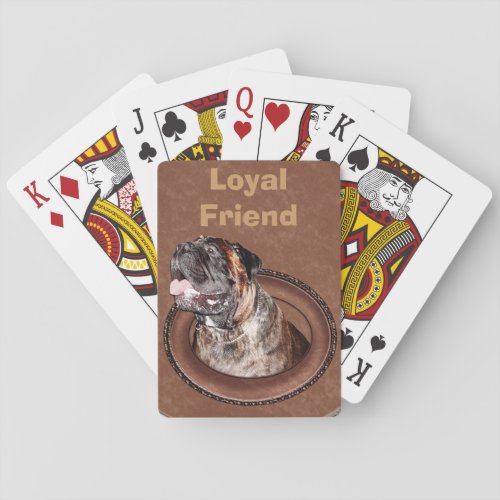 Dog themed Playing Cards with Huge BullMastiff