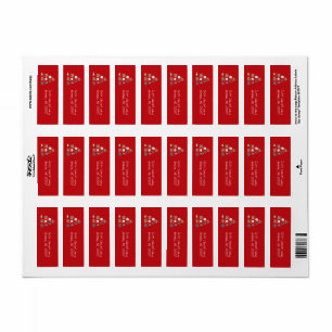 Dog Themed Red Christmas Label