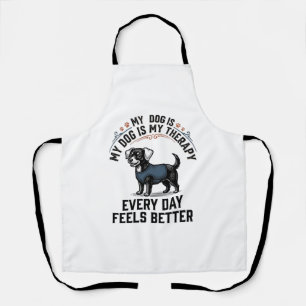 Dog Therapy Shirt Vintage Engraved Dog Lover Gift_ Apron