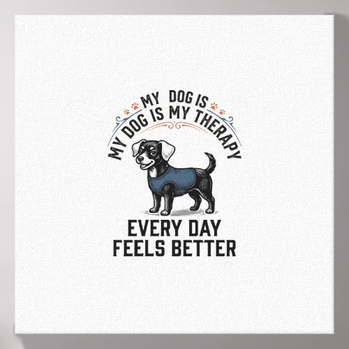 Dog Therapy Shirt Vintage Engraved Dog Lover Gift_ Canvas Photo Tile