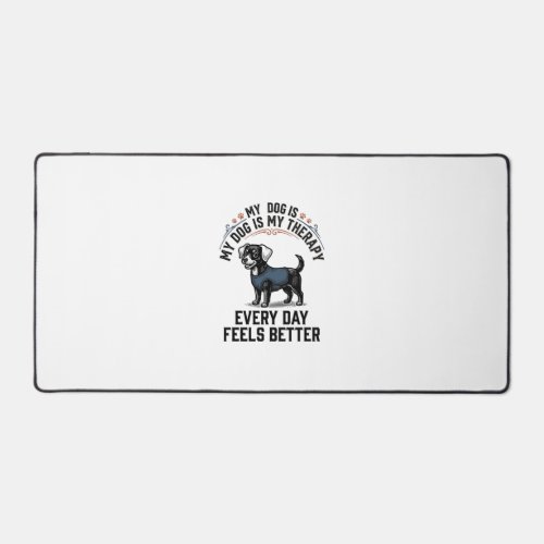 Dog Therapy Shirt Vintage Engraved Dog Lover Gift_ Desk Mat