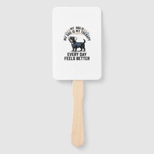 Dog Therapy Shirt Vintage Engraved Dog Lover Gift_ Hand Fan