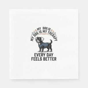 Dog Therapy Shirt Vintage Engraved Dog Lover Gift_ Napkins