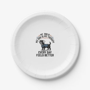 Dog Therapy Shirt Vintage Engraved Dog Lover Gift_ Paper Plates