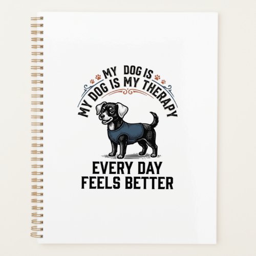 Dog Therapy Shirt Vintage Engraved Dog Lover Gift_ Planner