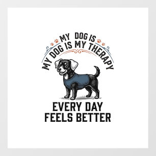Dog Therapy Shirt Vintage Engraved Dog Lover Gift_ Window Cling