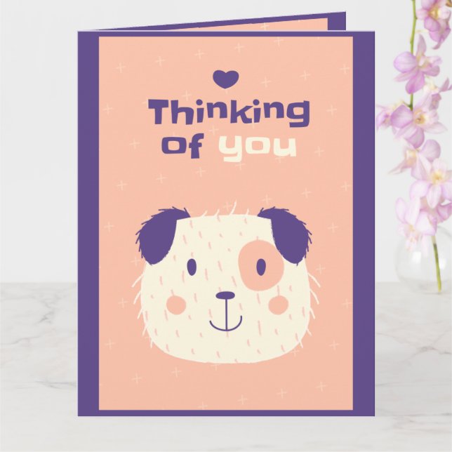 DOG THINKING OF YOU CARD (Orchid)