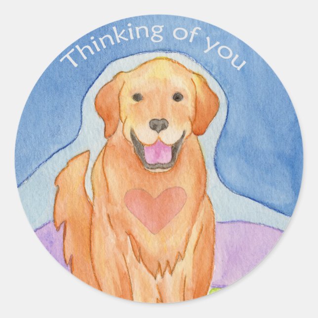 Dog Thinking of You sticker (Front)
