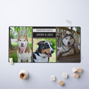 Dog Three Photos Elegant Custom Collage Desk Mat