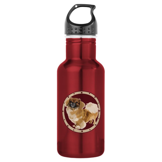 Dog Tibetan Spaniel Water Bottle (Front)