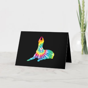 Dog Tie Dye Dog Hippie Great Dane Puppy Gift Thank You Card