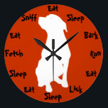 Dog Time Large Clock<br><div class="desc">Things dogs do.</div>
