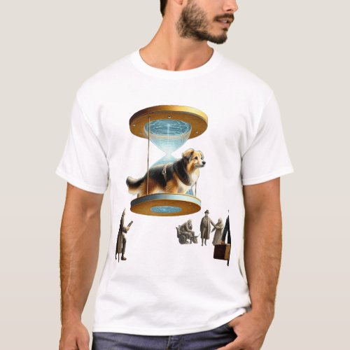 Dog Time Travel Explorer Hopping Wormhole T_Shirt