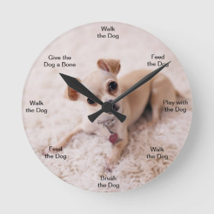 Dog Time Wall Clock Chihuahua