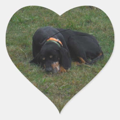 Dog Tired Heart Sticker