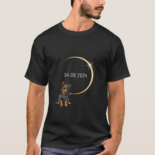 Dog Total Solar Eclipse 2024 Totality Funny Dog Gl T_Shirt