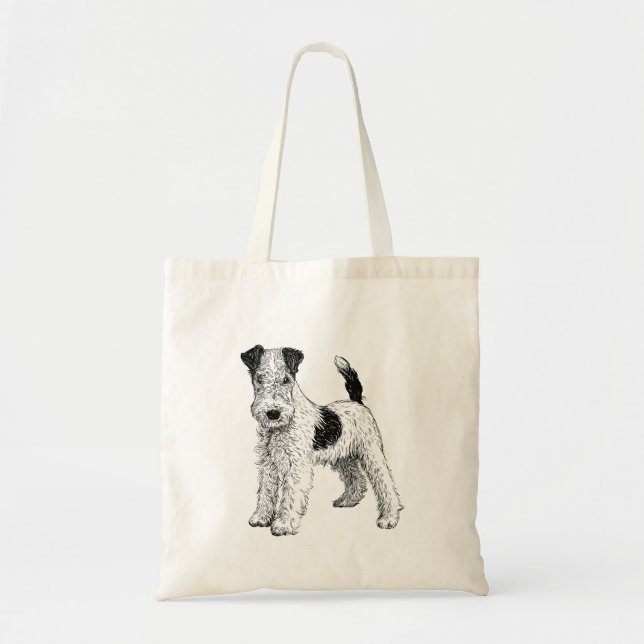 Dog Tote Bag - Fox Terrier Design (Front)