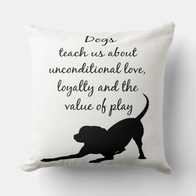 Dog Totem Animal Spirit Guide T-Shirt Dog Logo Art Throw Pillow (Front)