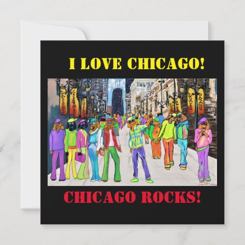 Dog Town City Chicago Holiday Card