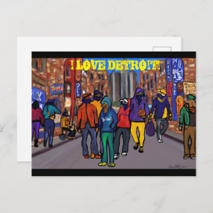 Dog Town City - DETROIT Holiday Postcard