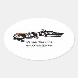 Dog Town Tribal Oval Sticker