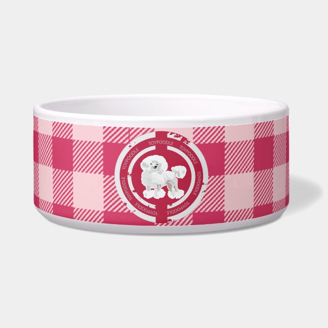 Dog  Toy Poodle (Pink theme) Bowl (Front)