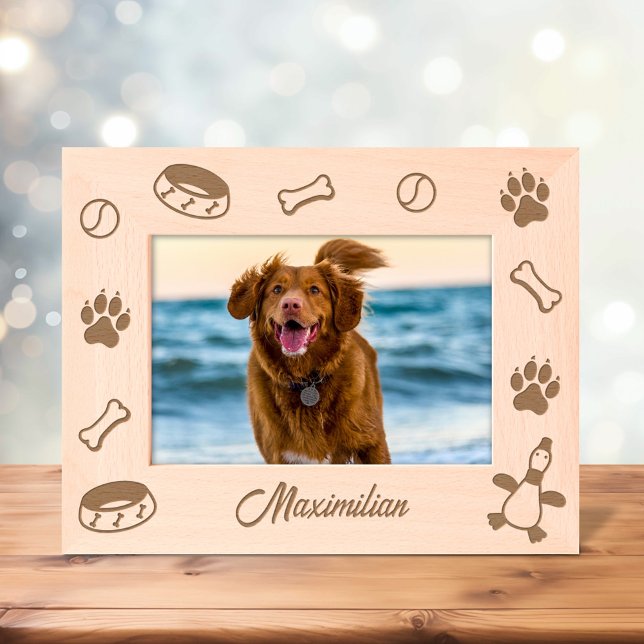 Dog Toys Dish Paw Prints 7x5 Engraved Frames (Creator Uploaded)