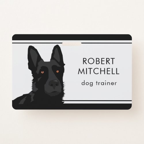Dog Trainer Black German Shepherd Badge
