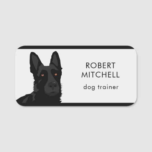 Dog Trainer Black German Shepherd Name Tag
