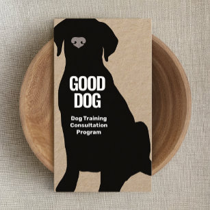 Dog Trainer Black Lab Kraft  Business Card