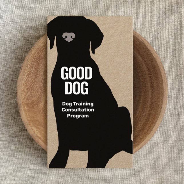 Dog Trainer Black Lab Kraft  Business Card (Creator Uploaded)