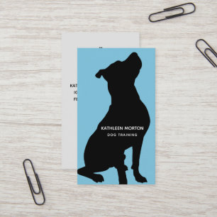 Dog Trainer Black Silhouette Business Card