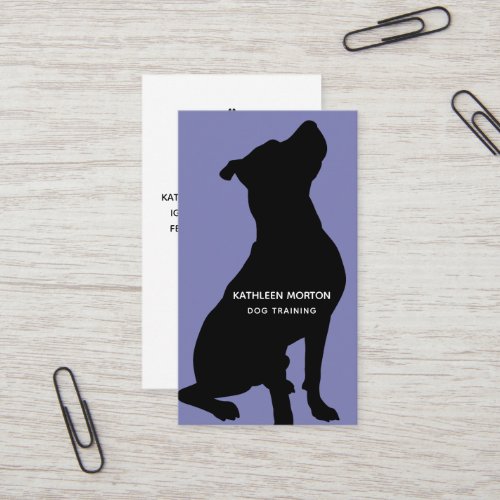 Dog Trainer Black Silhouette Business Card